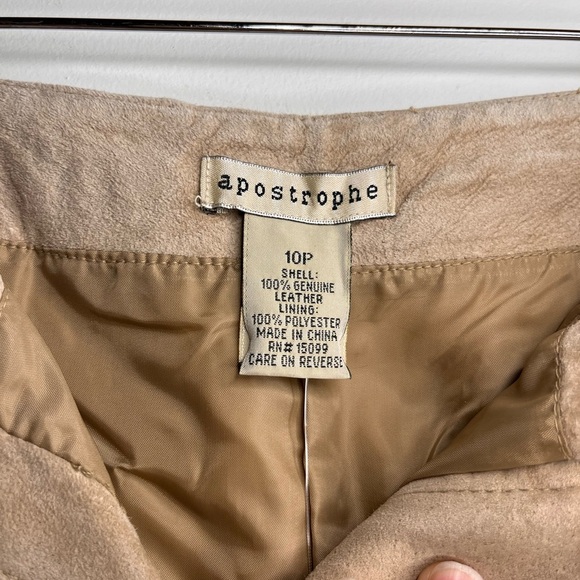 Apostrophe NWT Women’s Stylish Western Genuine Tan Suede Leather Pants Sz 10P - Picture 3 of 9